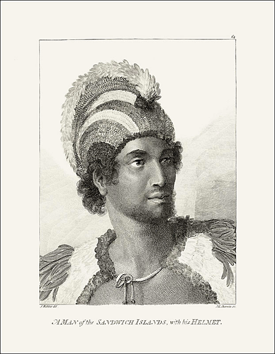 Man of the Sandwich Islands with his Helmet 1784 (CC16)