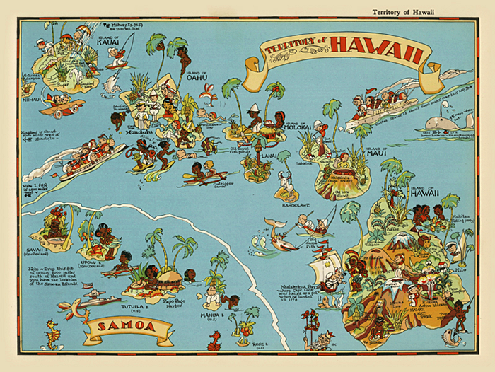 Ruth Taylor White Territory of Hawaii with Maui Inset 1935 (HM06)